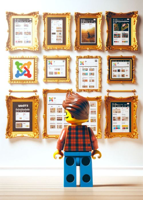 portfolio raffigurato come una parete piena di quadri dove ogni quadro raffigura in suto web